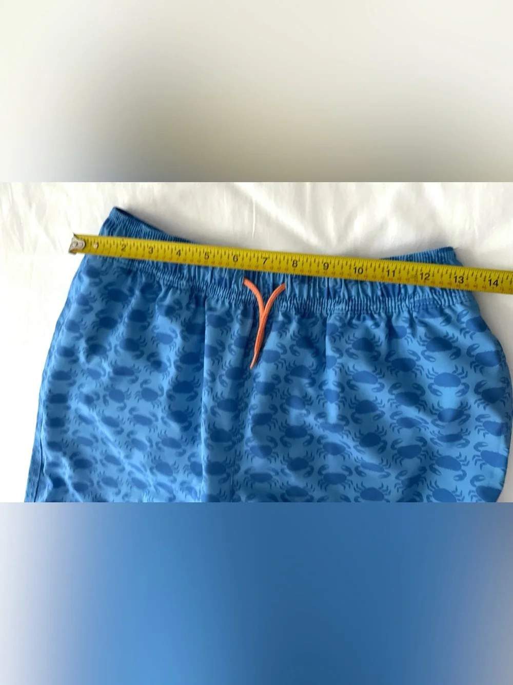 J.crew Crew Cuts Boys Drawstring Swimsuit Lined Blue Crabs- Size 16